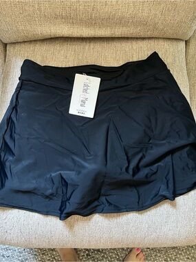 NWT Latched mama maternity nursing bathing suit skirt bottom black large